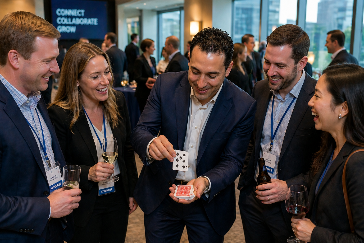 Magic Manny performing close-up magic for Magician for Networking Events in Minneapolis